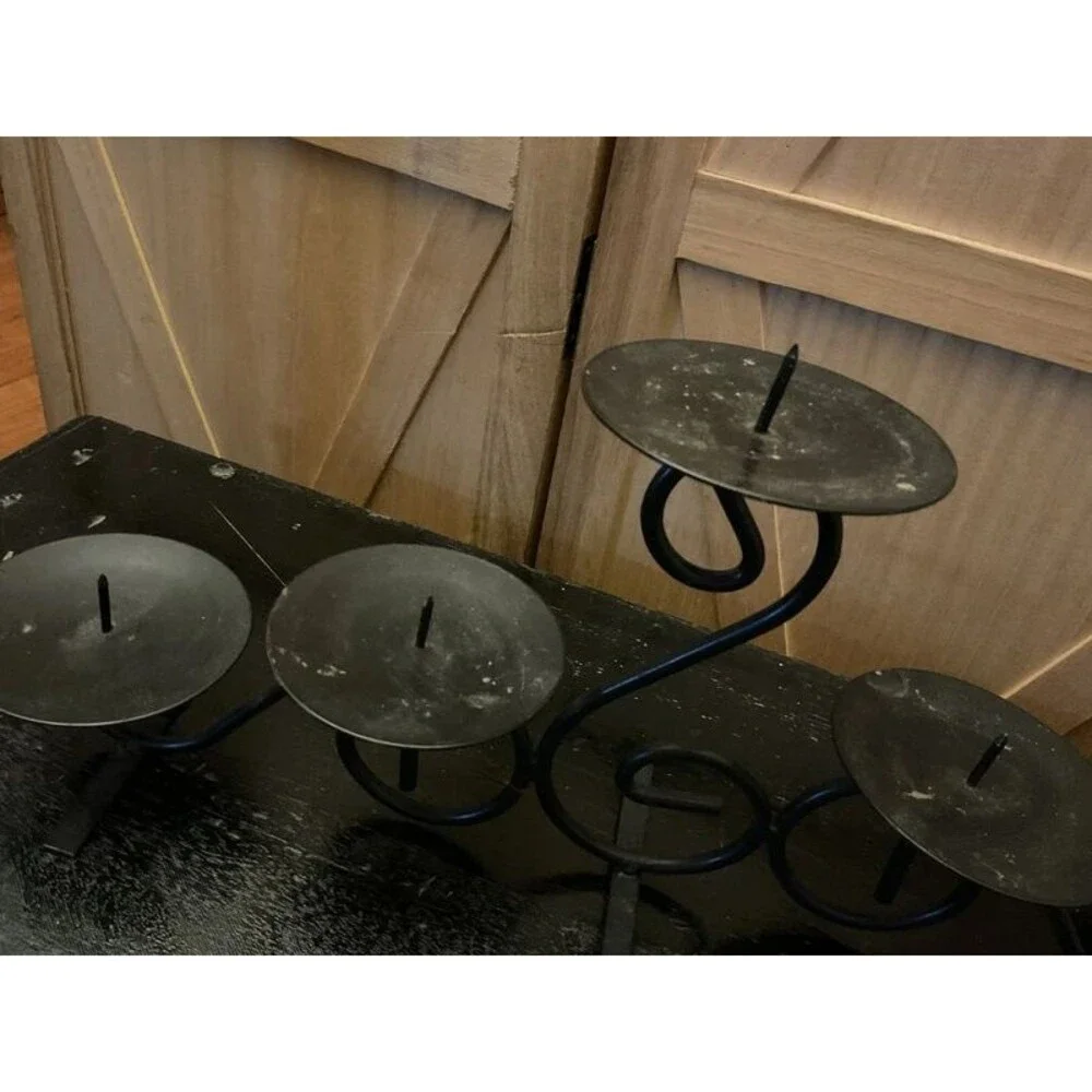 Black metal 5 candle holder